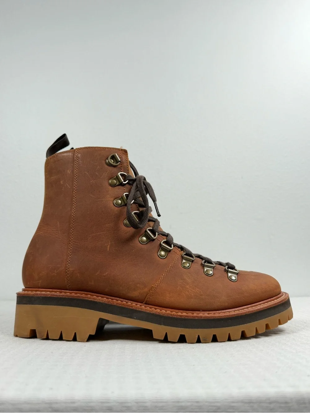 Grenson Brady Men’s Hiker Boots Size 7 US (6 UK) Brown Leather Commando Soles